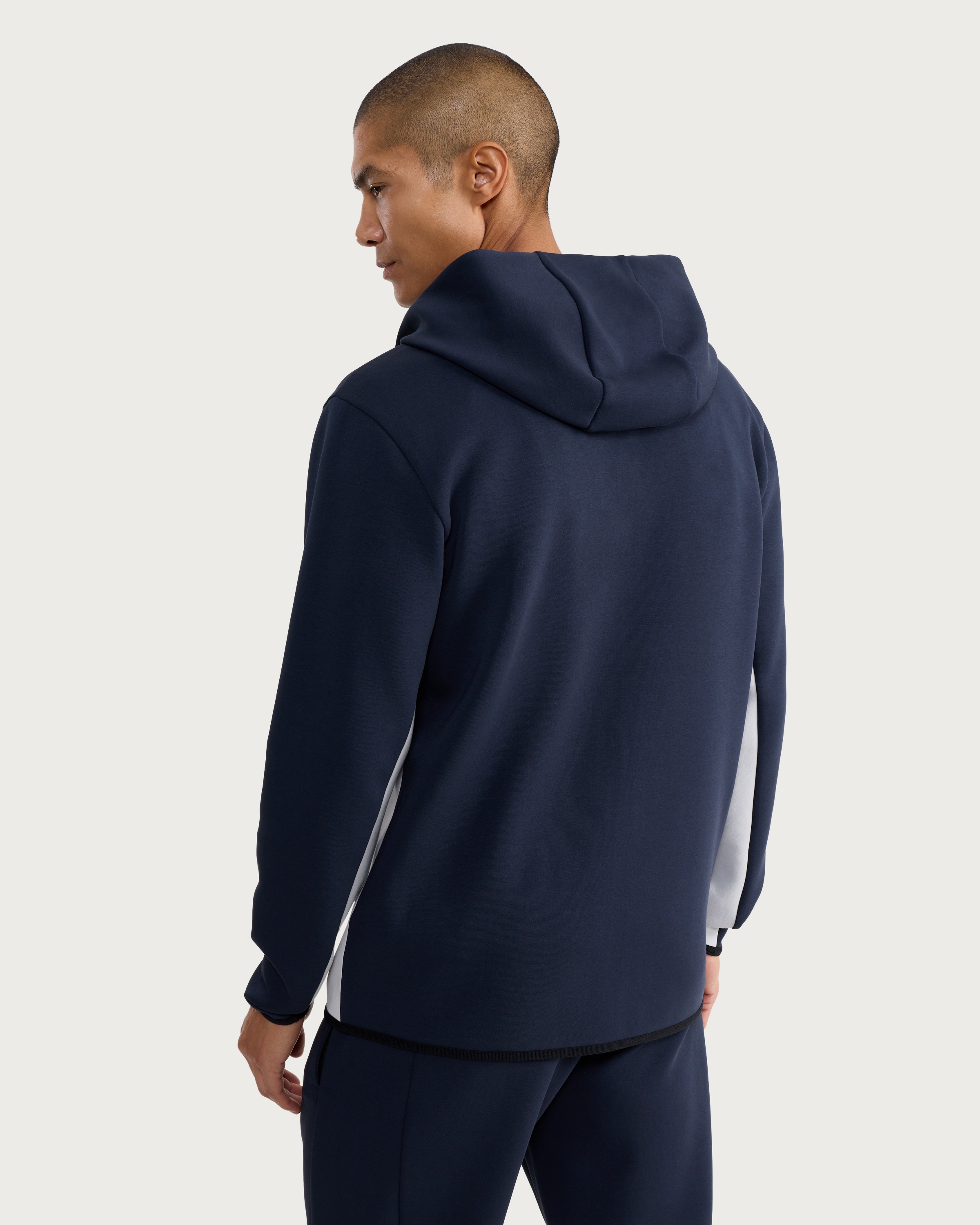 F&F Active TECHSPORT Colour Block Zip Up Hoodie in Navy thumbnail 3