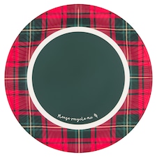 Tesco Tartan Christmas Plates 23cm 10 Pack