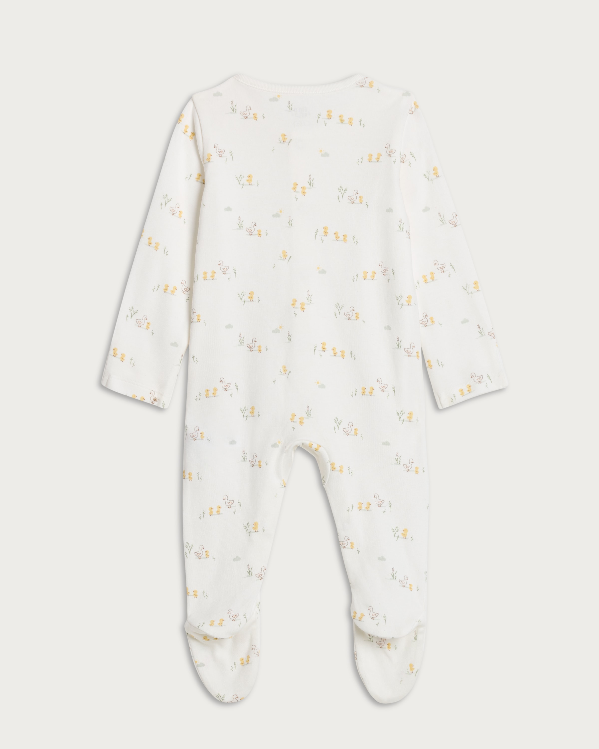 F&F Baby 4-Piece Pure Cotton Duck Print Set in White thumbnail 2