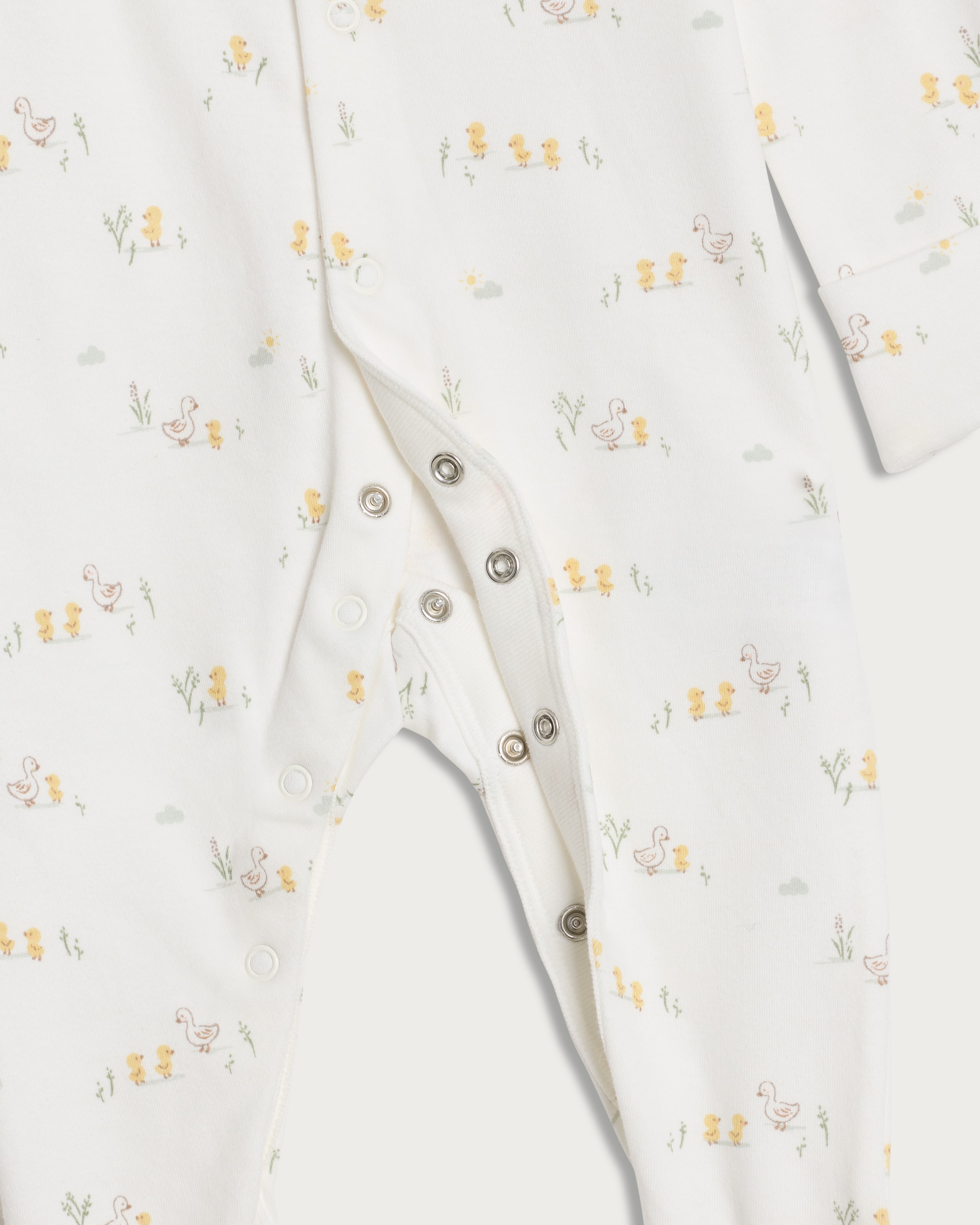 F&F Baby 4-Piece Pure Cotton Duck Print Set in White thumbnail 3