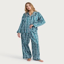 Wicked Print Satin Shirt and Bottoms Pyjama Set in Purple thumbnail 2