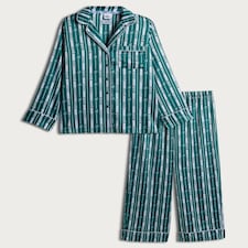 Wicked Print Satin Shirt and Bottoms Pyjama Set in Purple thumbnail 4