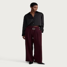 F&F Wide Leg Belted Trousers in Purple