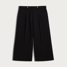 F&F Wide Leg Button Detail Trousers in Black thumbnail 4