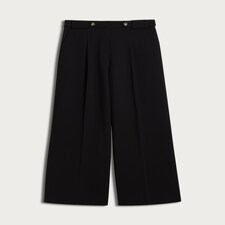 F&F Wide Leg Button Detail Trousers in Black thumbnail 4