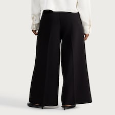 F&F Wide Leg Button Detail Trousers in Black thumbnail 3