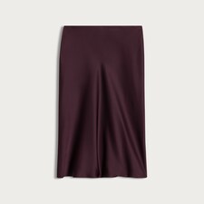 F&F Satin Midi Slip Skirt in Burgundy thumbnail 4
