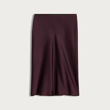 F&F Satin Midi Slip Skirt in Burgundy thumbnail 4