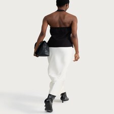 F&F Satin Midi Slip Skirt in Cream thumbnail 3