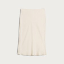 F&F Satin Midi Slip Skirt in Cream thumbnail 4