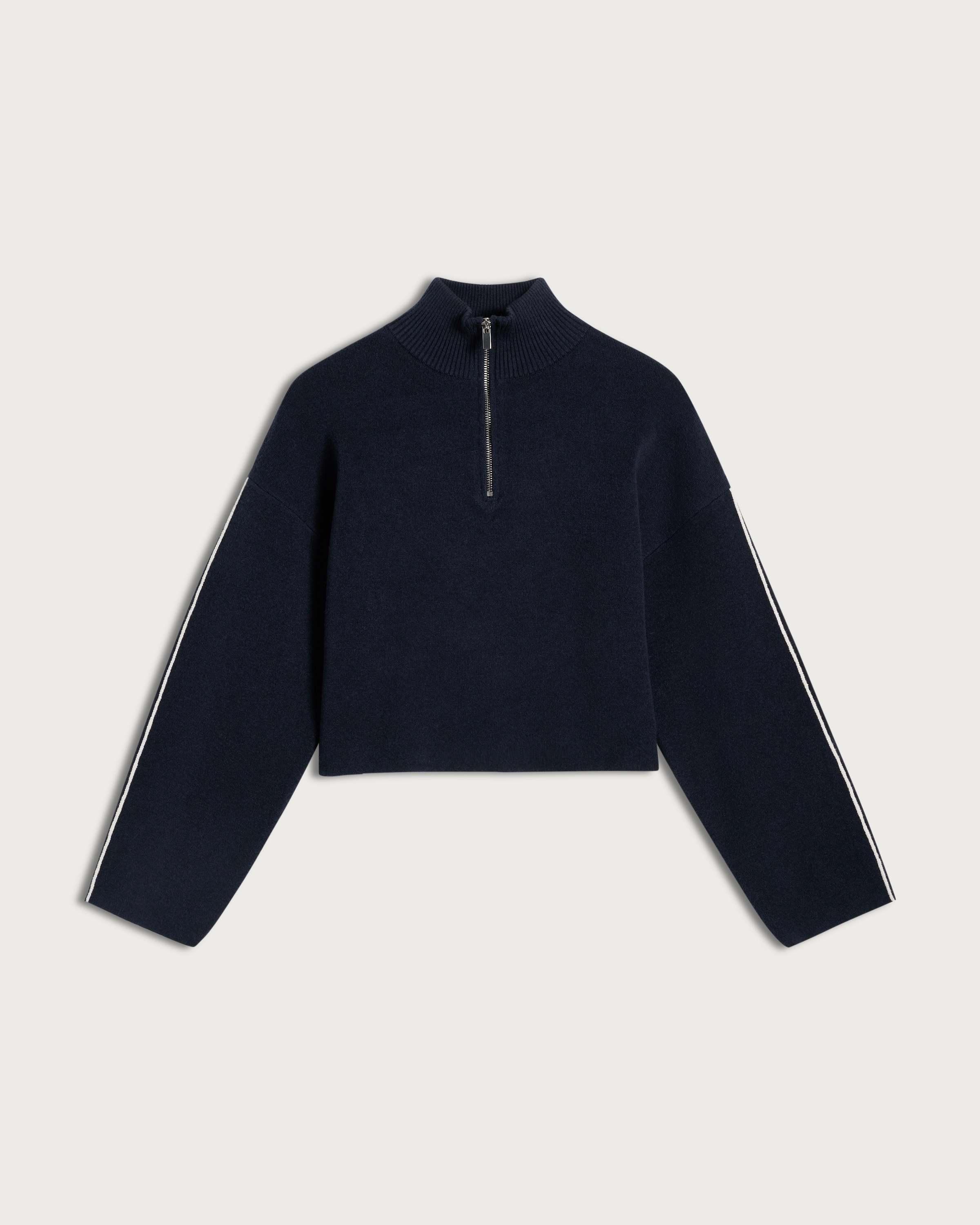 F&F Half Zip Cropped Jumper in Navy thumbnail 4