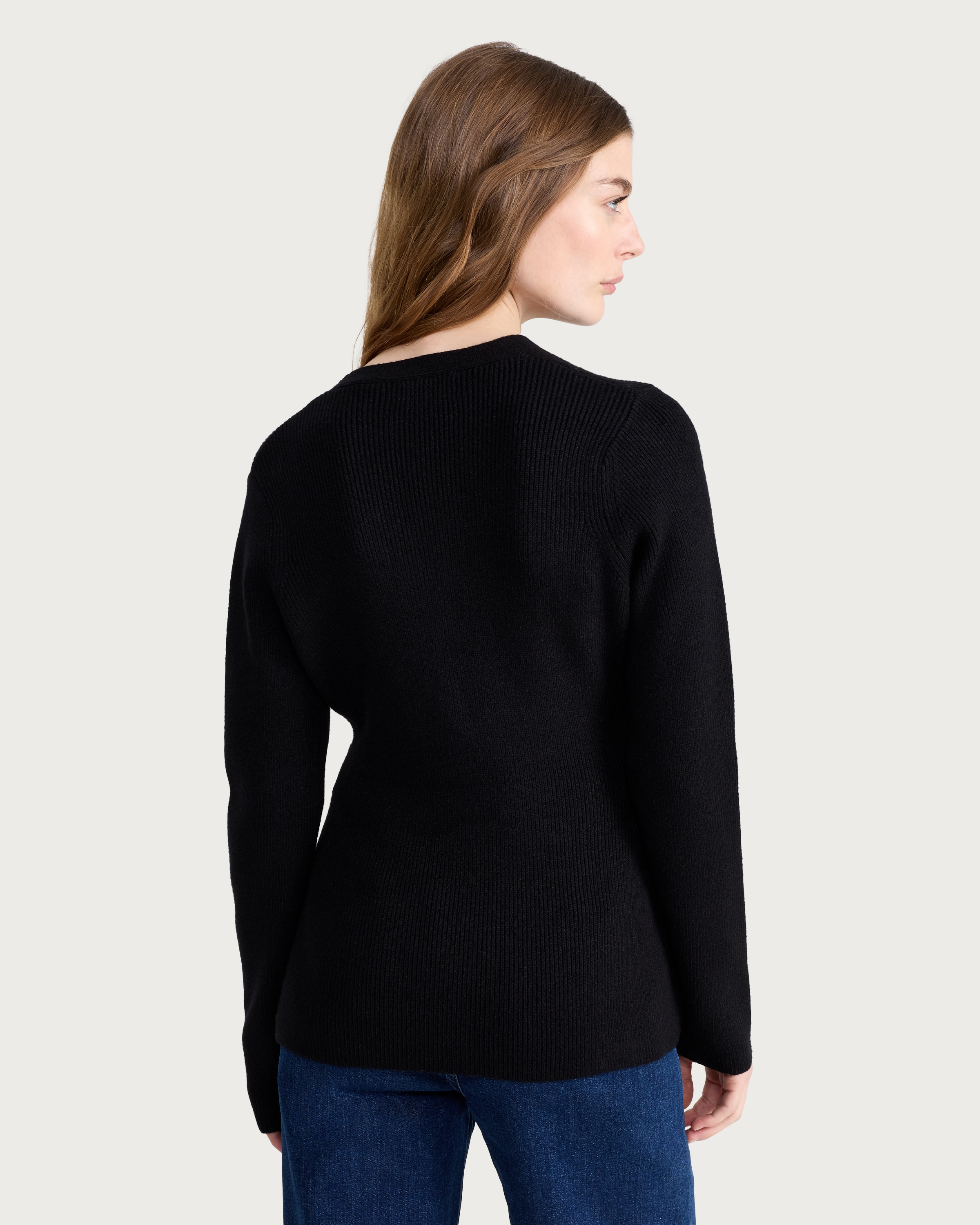 F&F Ribbed Button Up Cardigan in Black thumbnail 3