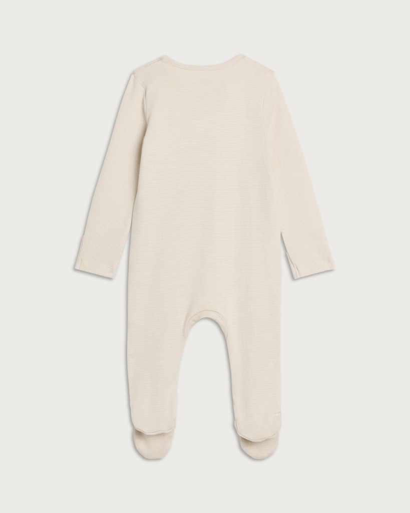 F&F Pure Cotton Rich I Love My Daddy Long Sleeved Sleepsuit in Stone thumbnail 2
