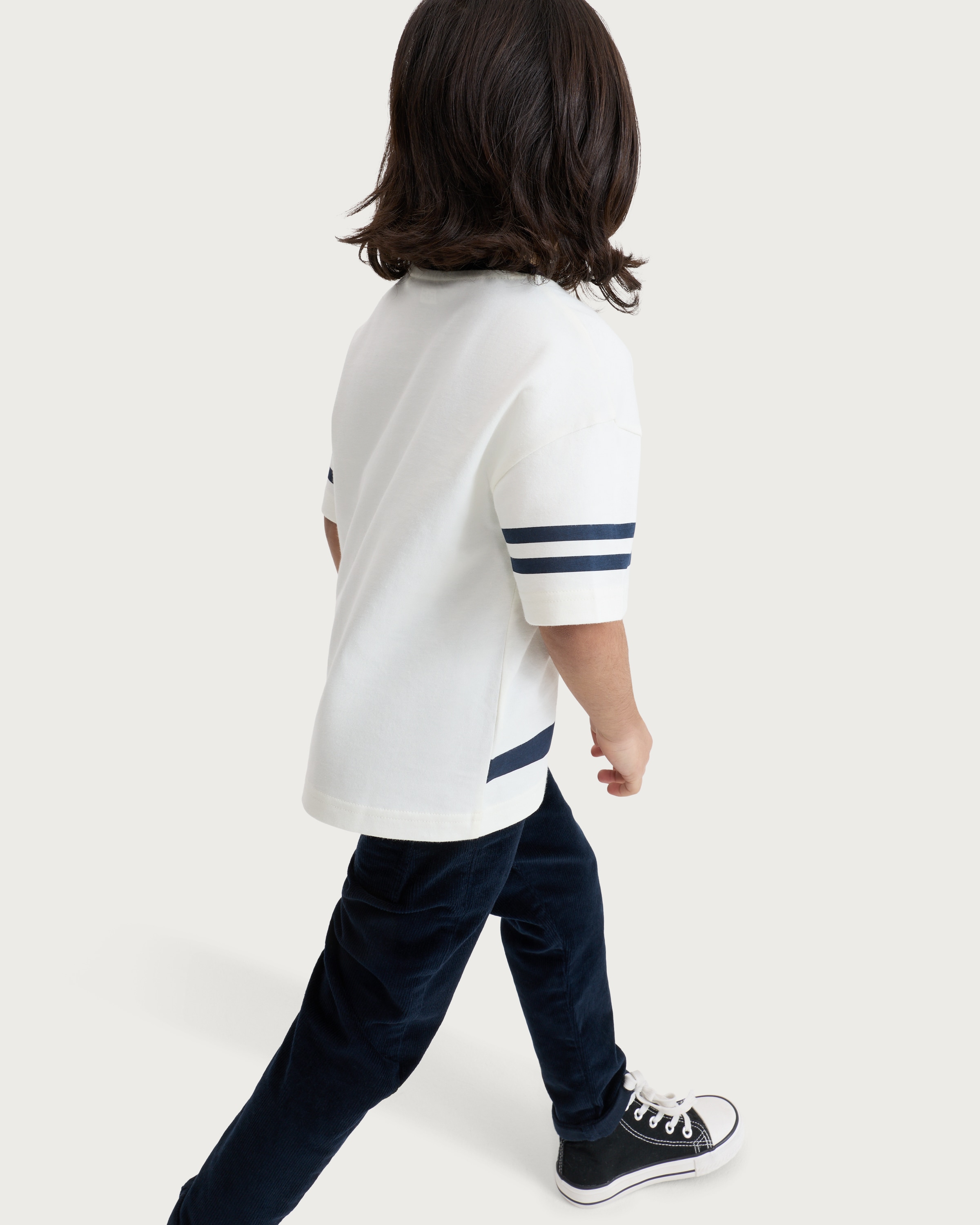 F&F Boys Pure Cotton Little Kicker Short Sleeved T-Shirt in Cream thumbnail 3