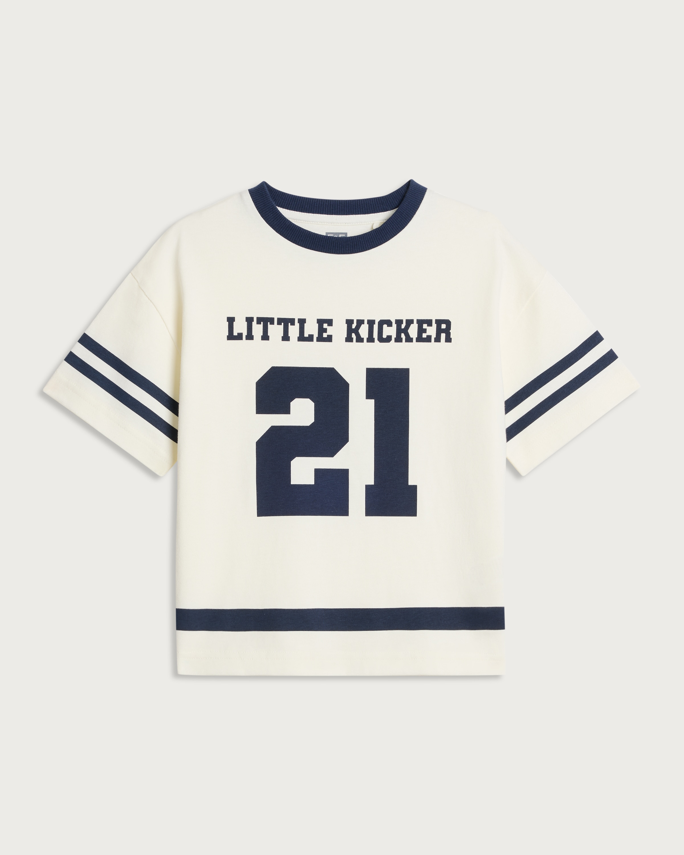 F&F Boys Pure Cotton Little Kicker Short Sleeved T-Shirt in Cream thumbnail 4