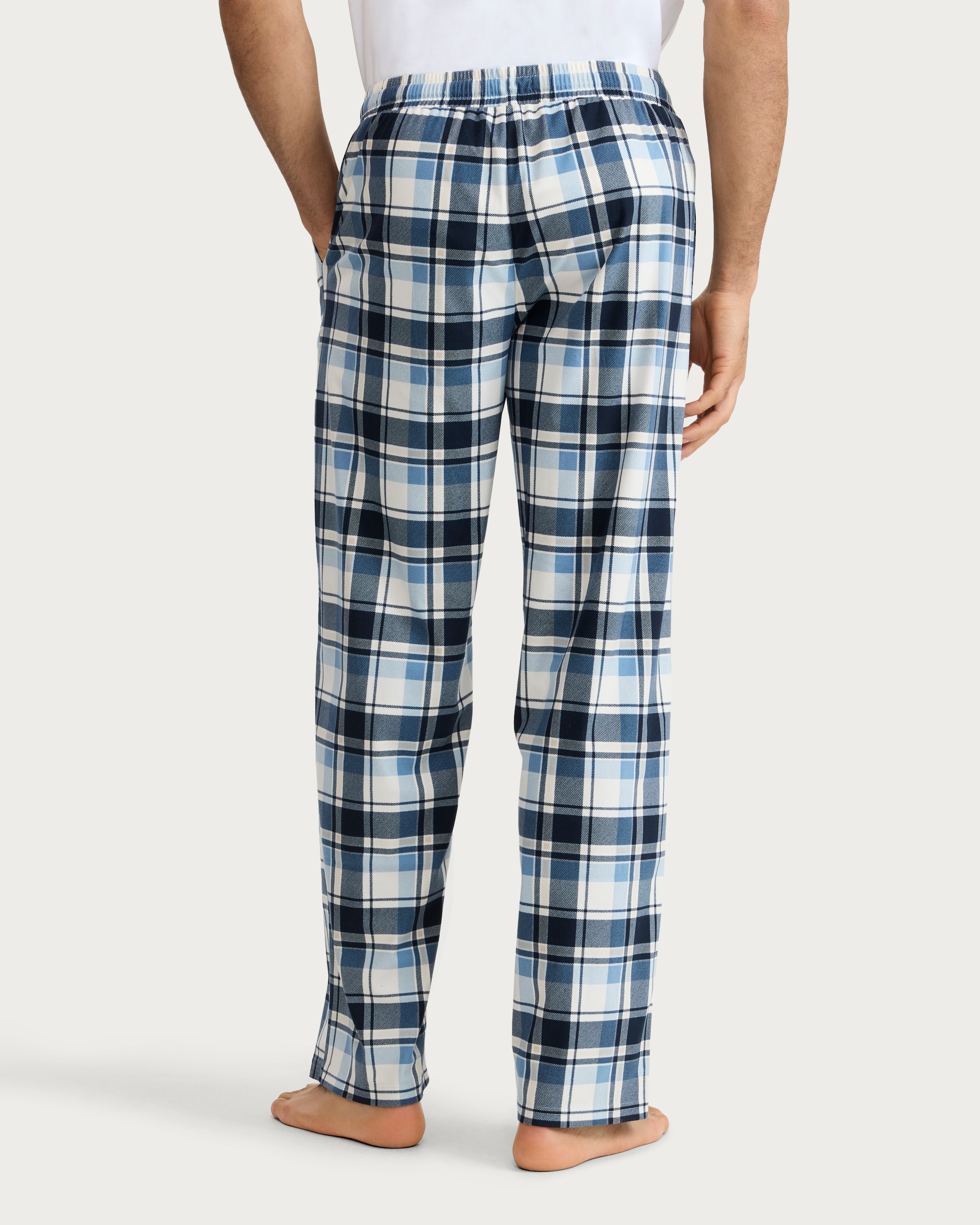 F&F Fleece Check Print Drawstring Pyjama Bottoms in Multi thumbnail 3