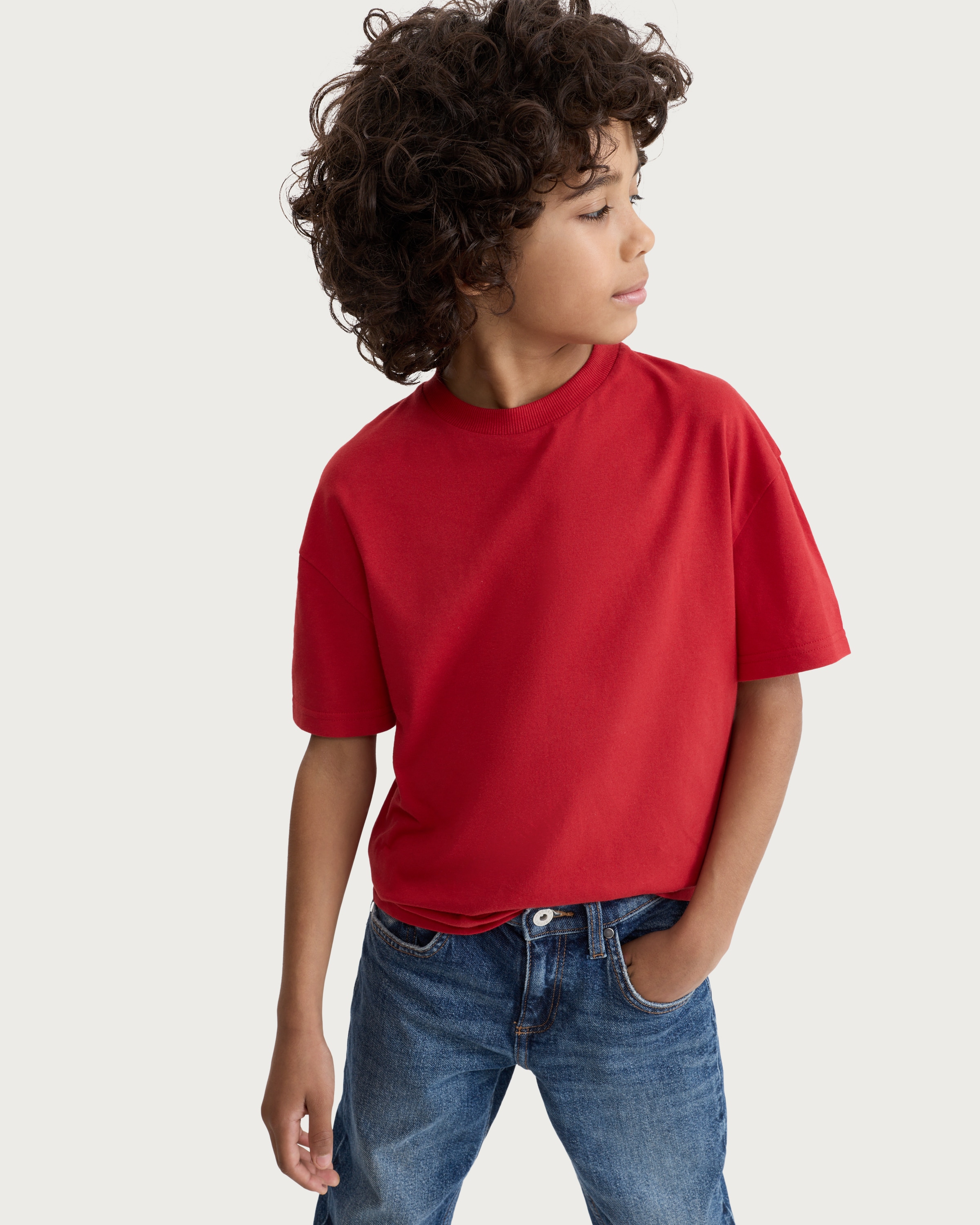 F&F Boys Pure Cotton Oversized Fit T-Shirt in Red