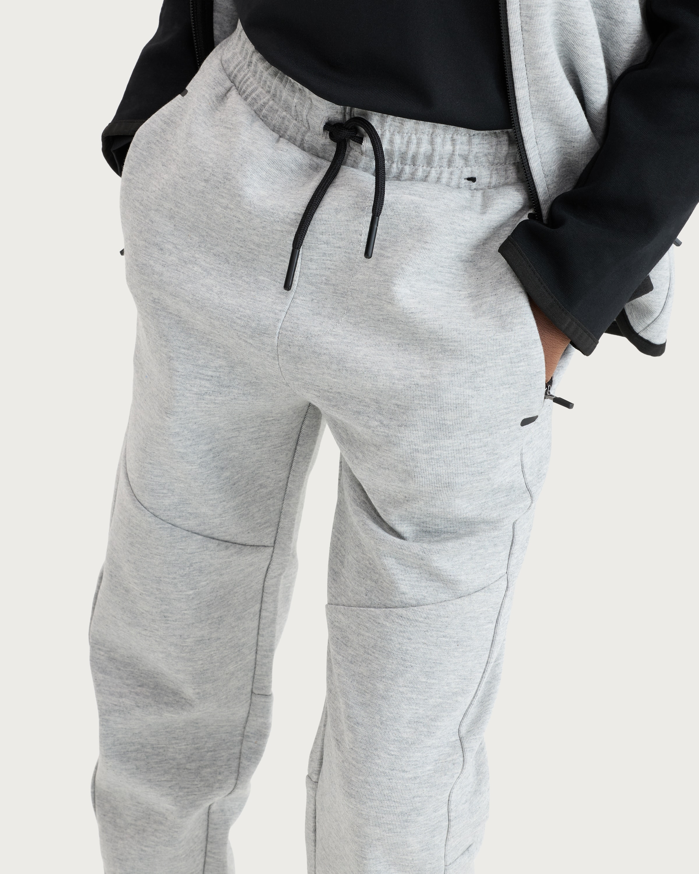 F&F Active Boys TECHSPORT Cotton Rich Panelled Cuffed Joggers in Grey Marl thumbnail 2