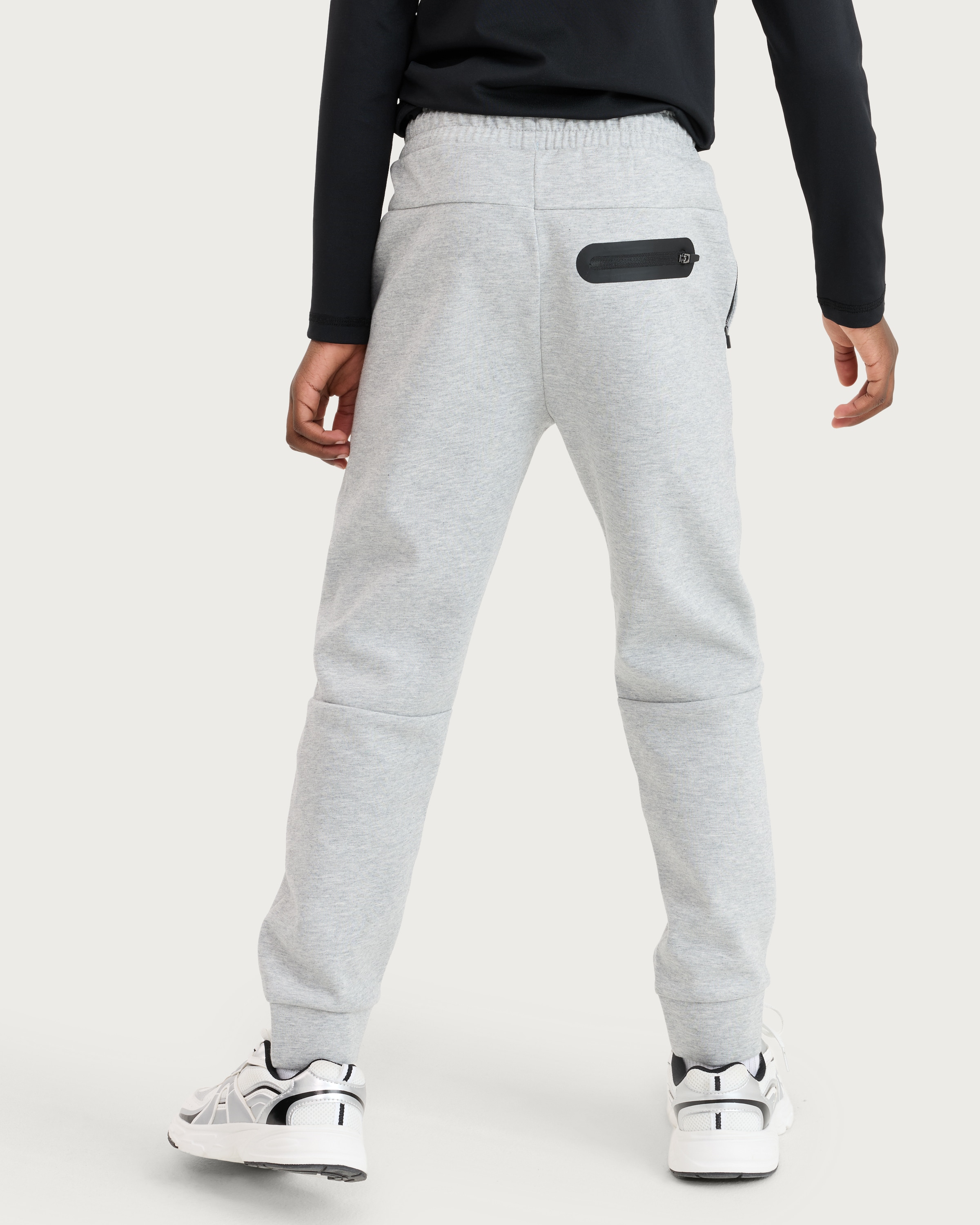 F&F Active Boys TECHSPORT Cotton Rich Panelled Cuffed Joggers in Grey Marl thumbnail 3