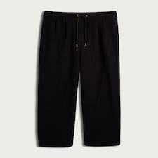 F&F Boucle Wide Leg Drawstring Trousers in Black thumbnail 4