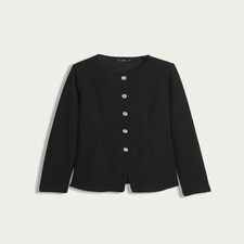 F&F Cotton Rich Boucle Textured Cardigan in Black thumbnail 4