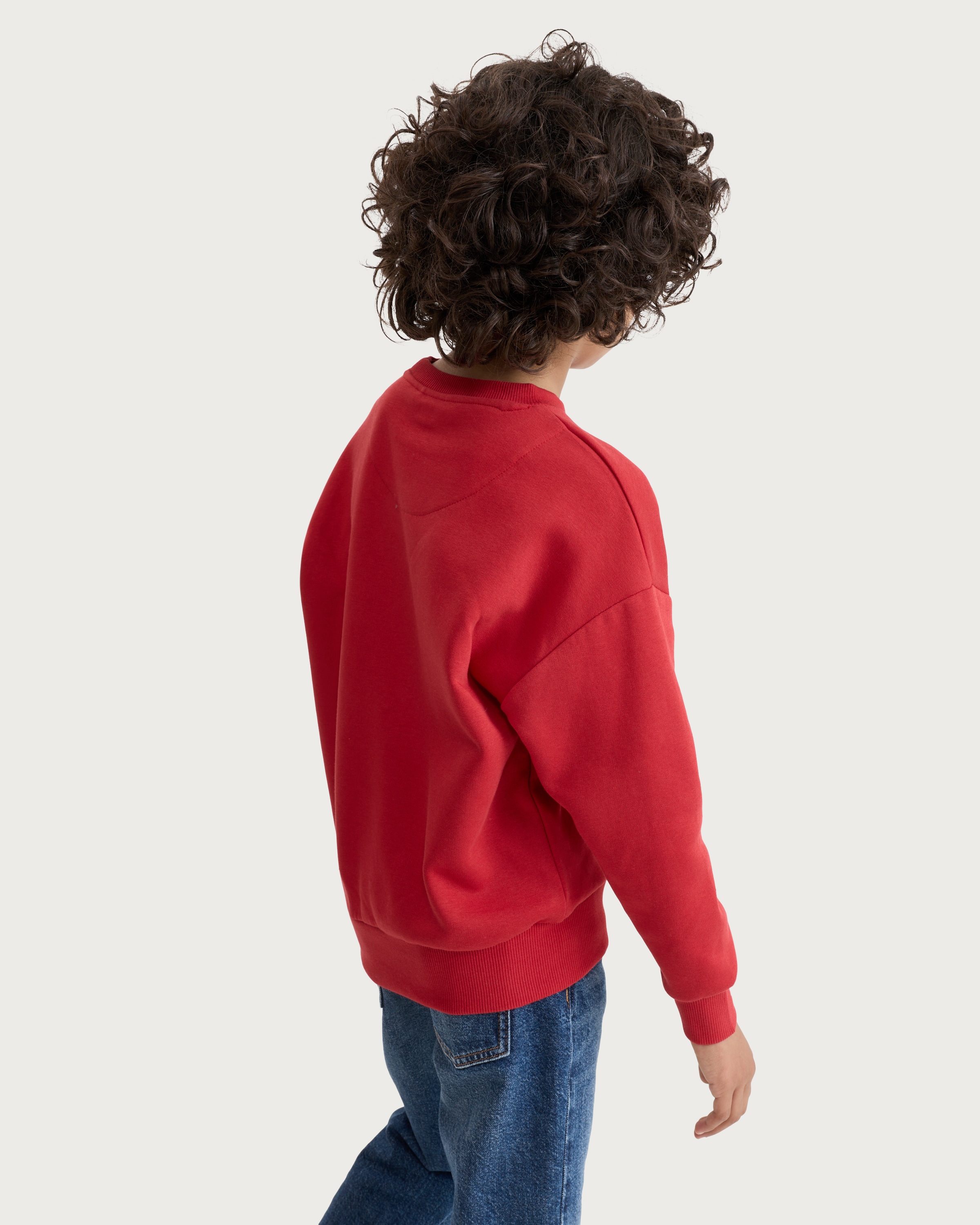 F&F Boys Cotton Rich Cymru Print Oversized Fit Sweatshirt in Red thumbnail 3