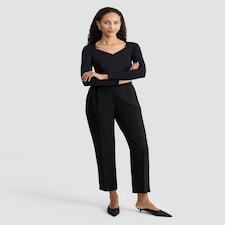 F&F Polyamide Long Sleeved Wrap Top in Black