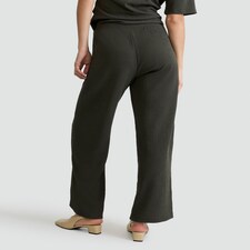 F&F Crinkle Wide Leg Co-ord Trousers in Olive thumbnail 3