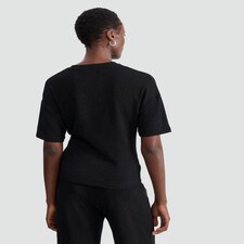 F&F Crinkle Tie Front Co-ord Top in Black thumbnail 3