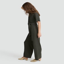 F&F Crinkle Tie Front Co-ord Top in Olive thumbnail 2