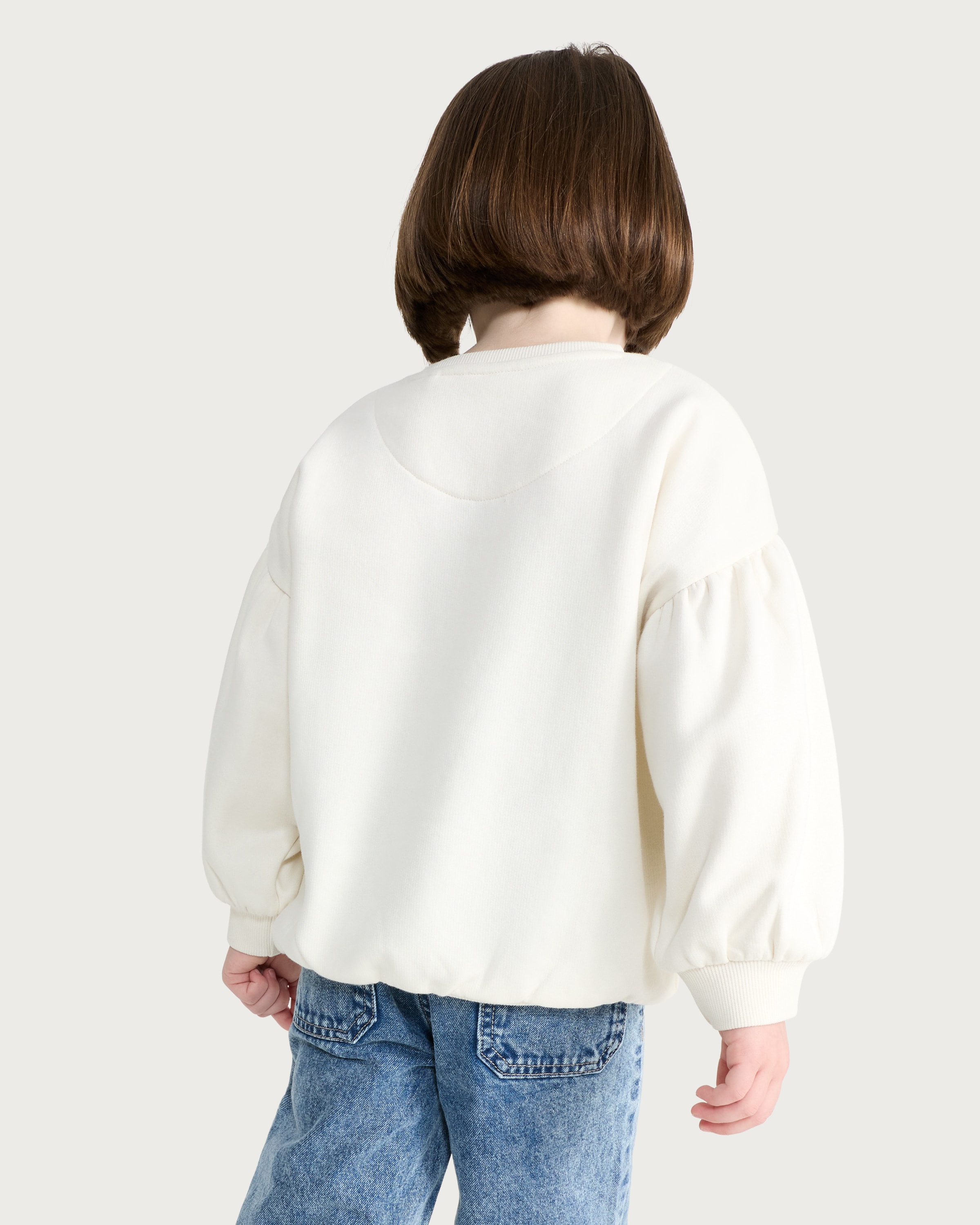 F&F Girls Cotton Rich Adoro I Biscotti Slogan Sweatshirt in Cream thumbnail 3