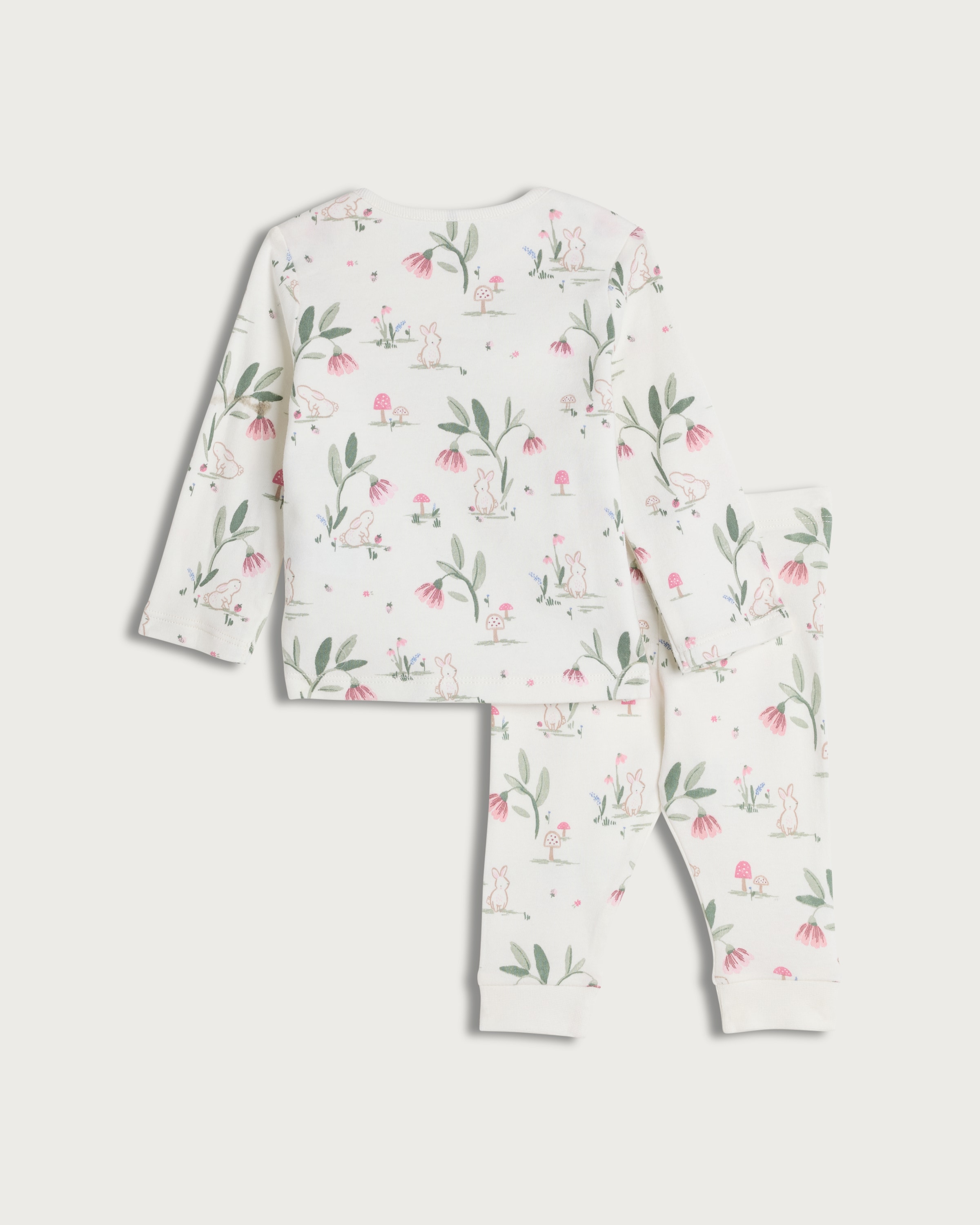 F&F Baby 2-Pack Pure Cotton Floral Printed Pyjama Sets in Pink thumbnail 2