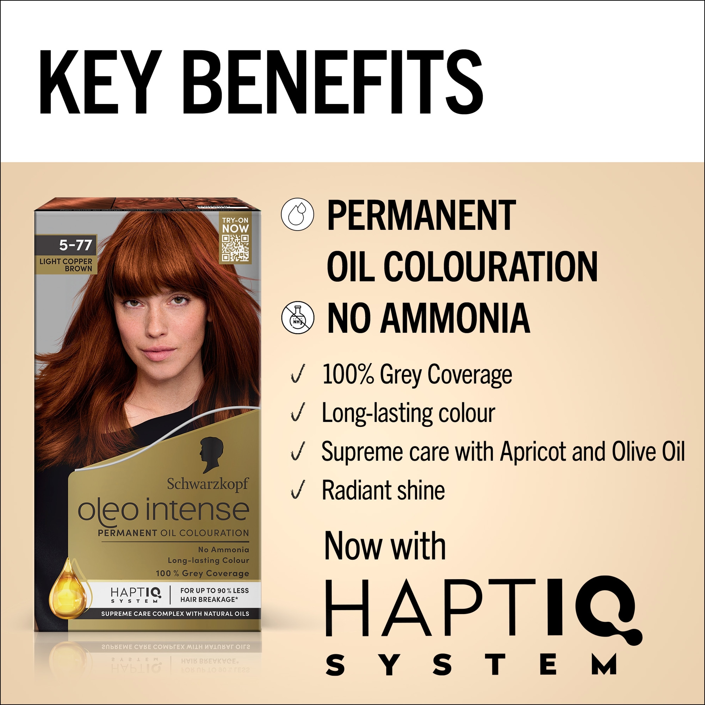Schwarzkopf Oleo Intense Light Copper Brown 5-77 Permanent Hair Dye thumbnail 3