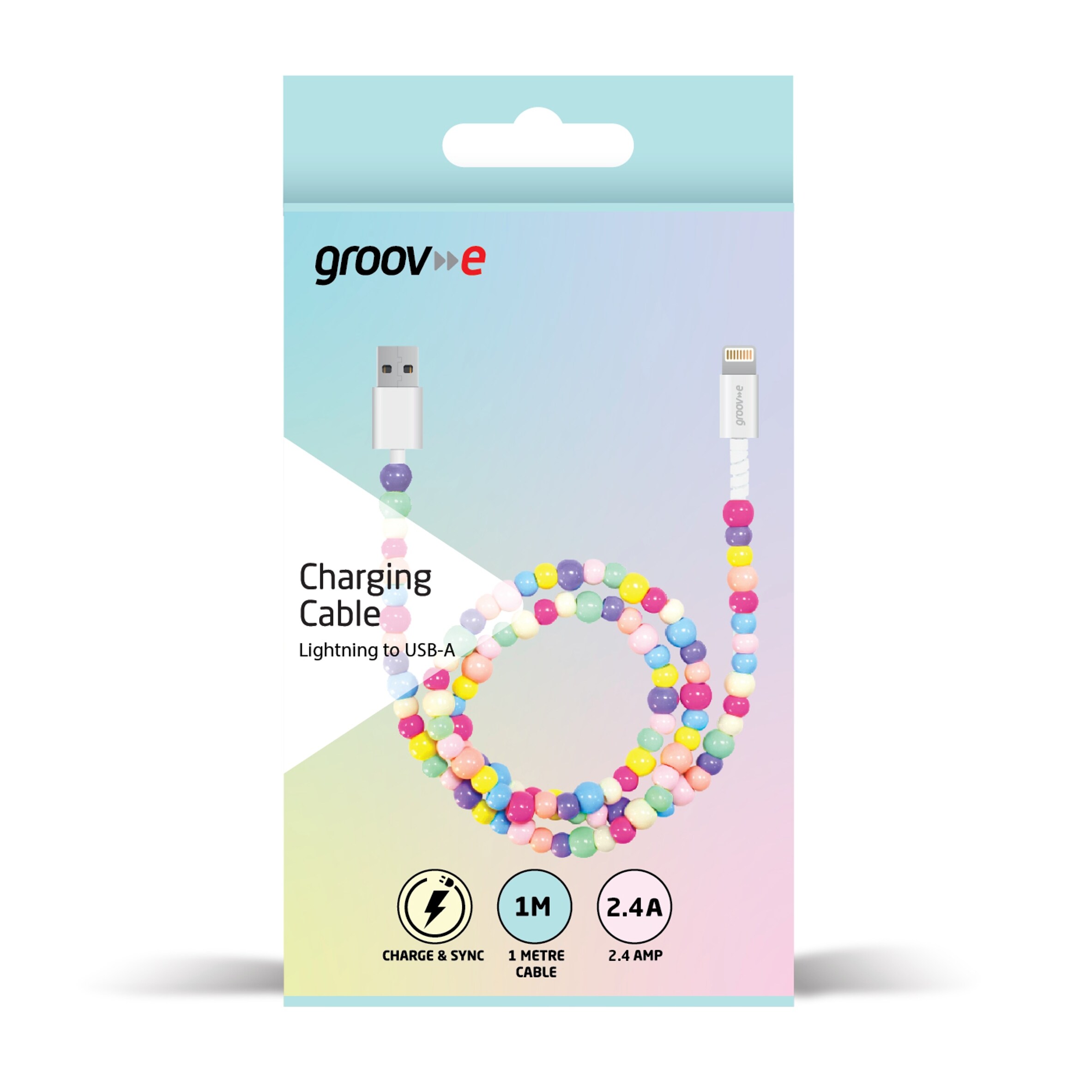 GROOVE CHARGING CABLE LIGHTNING TO USB-A BEADED