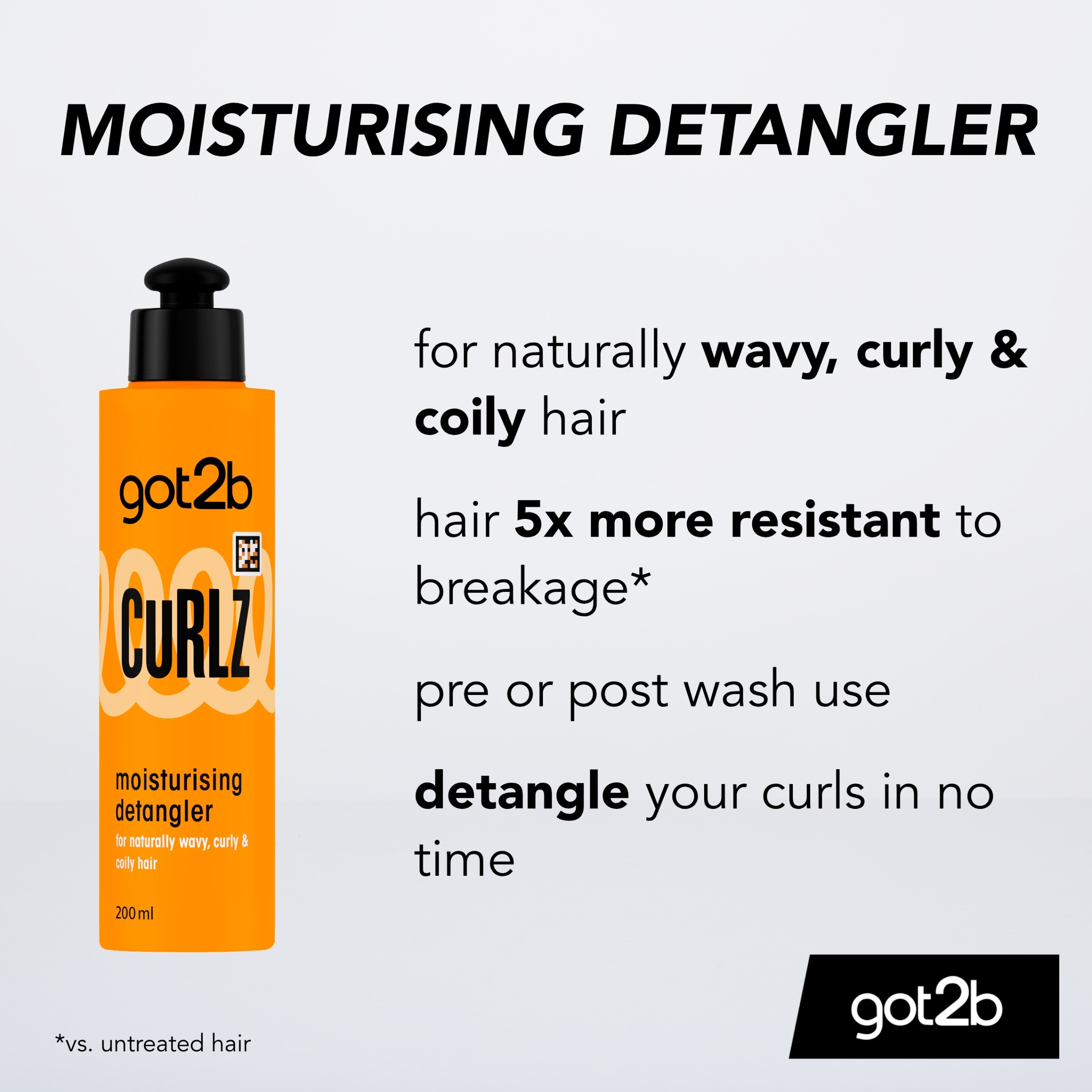 got2b CURLZ Moisturising Detangler Cream 200ml thumbnail 4