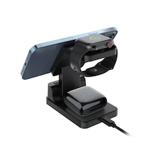 Groov-e Asteria 4-in-1 Wireless Charging Station with Alarm Clock - Black thumbnail 3