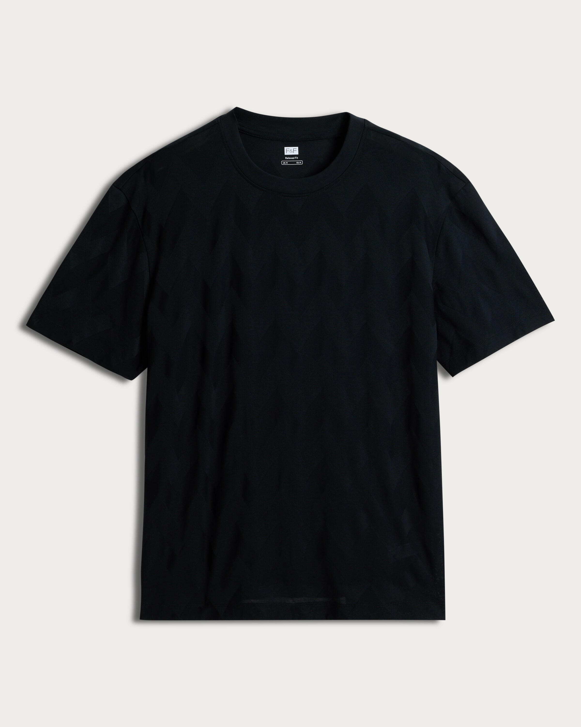 F&F Pure Cotton Chevron Pattern Short Sleeved T-Shirt in Black thumbnail 4