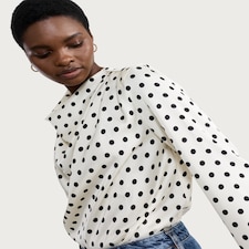 F&F Satin Polka Dot Blouse in Cream
