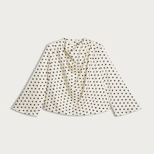 F&F Satin Polka Dot Blouse in Cream thumbnail 4