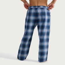 F&F Pure Cotton Brushed Check Print Pyjama Bottoms in Navy thumbnail 3