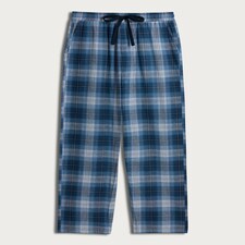 F&F Pure Cotton Brushed Check Print Pyjama Bottoms in Navy thumbnail 4