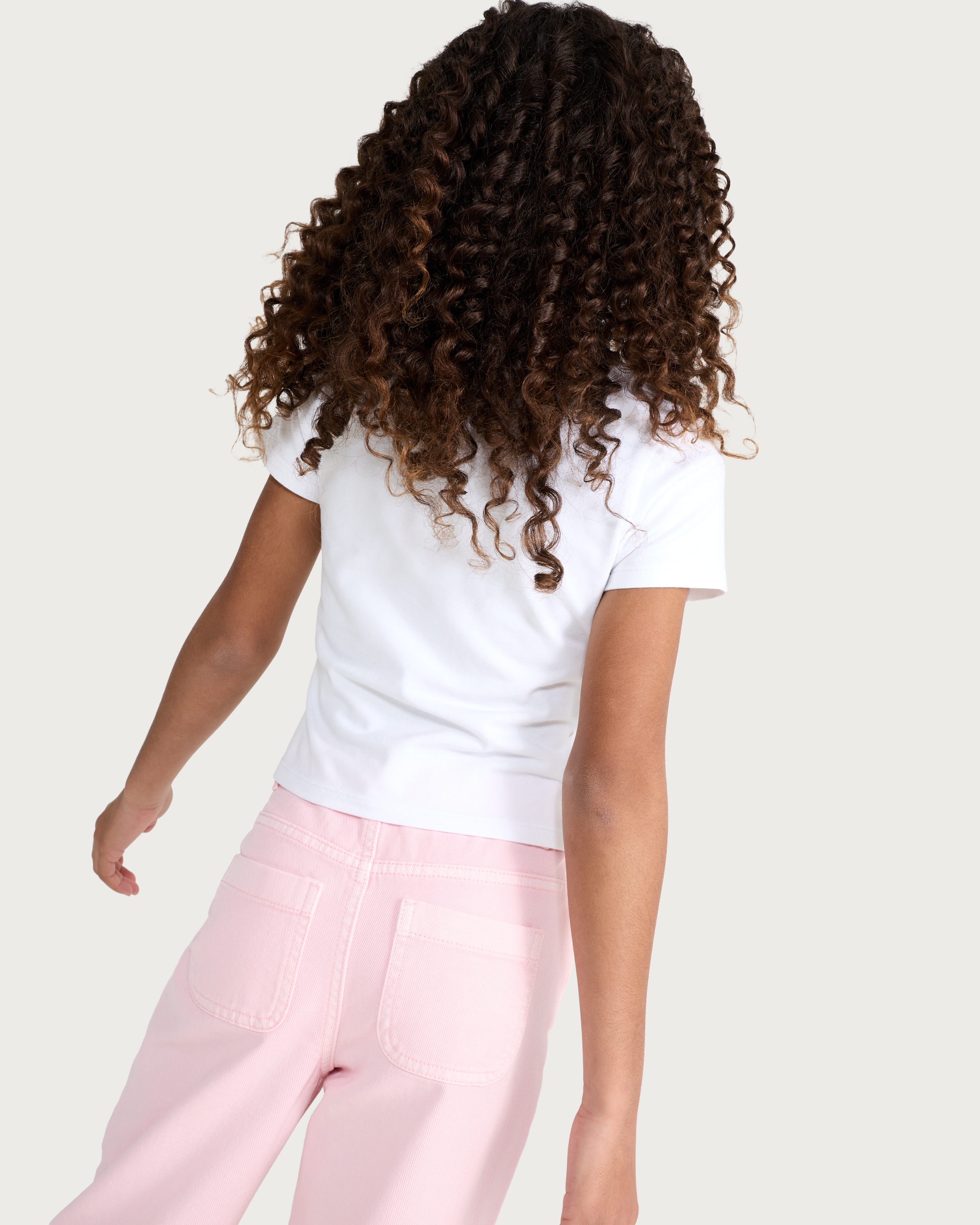 F&F Girls Cotton Rich Lip Print T-Shirt in White thumbnail 3