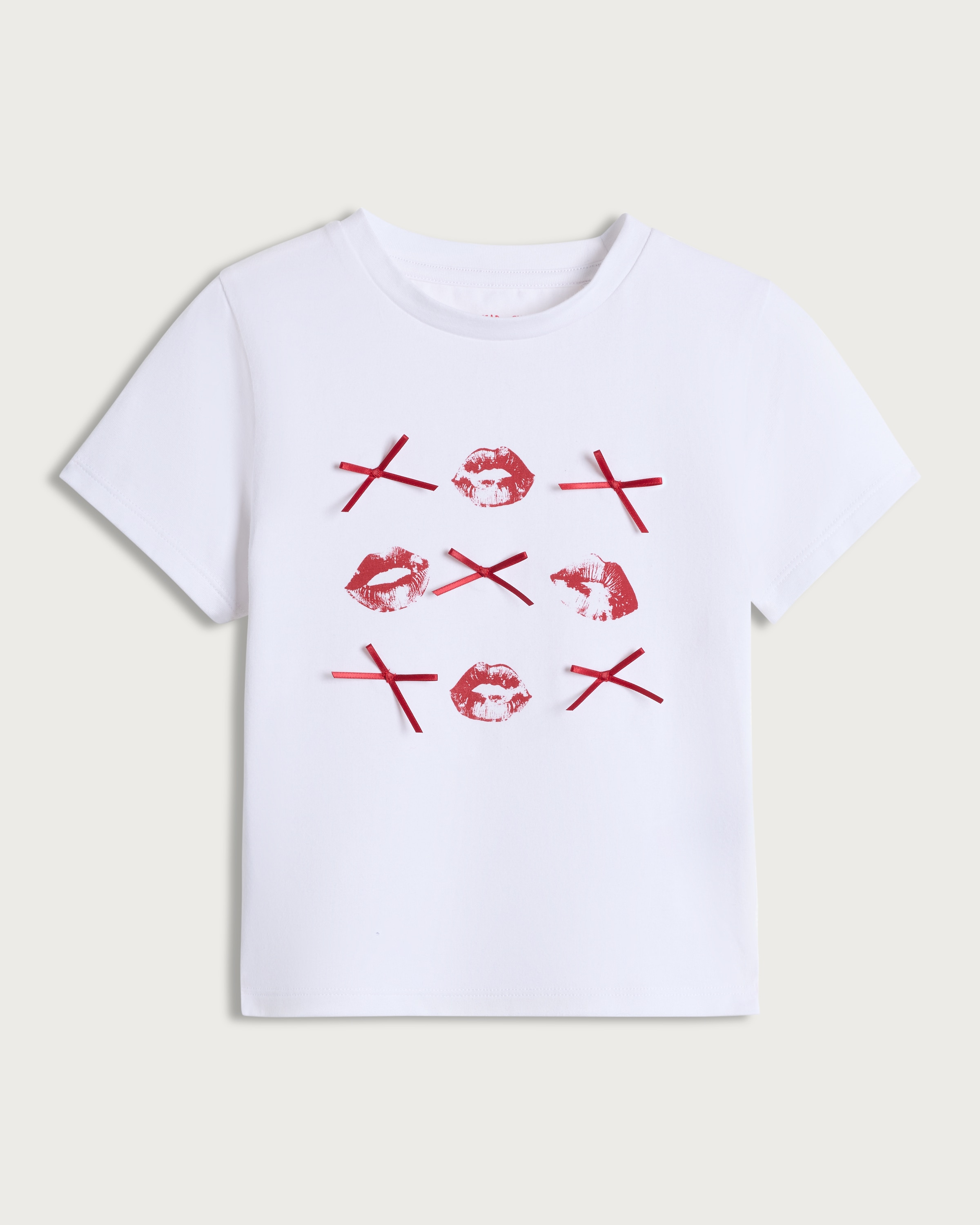 F&F Girls Cotton Rich Lip Print T-Shirt in White thumbnail 4