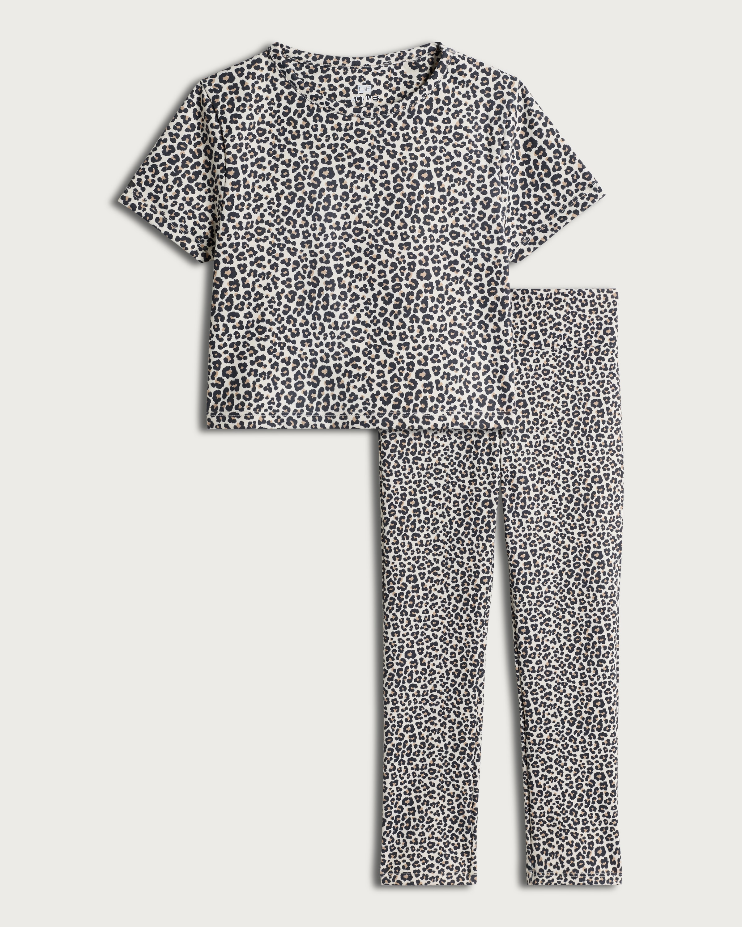 F&F Active Girls ULTRAMOVE 2-Piece Leopard Print T-Shirt and Leggings Set in Multi Brown thumbnail 4