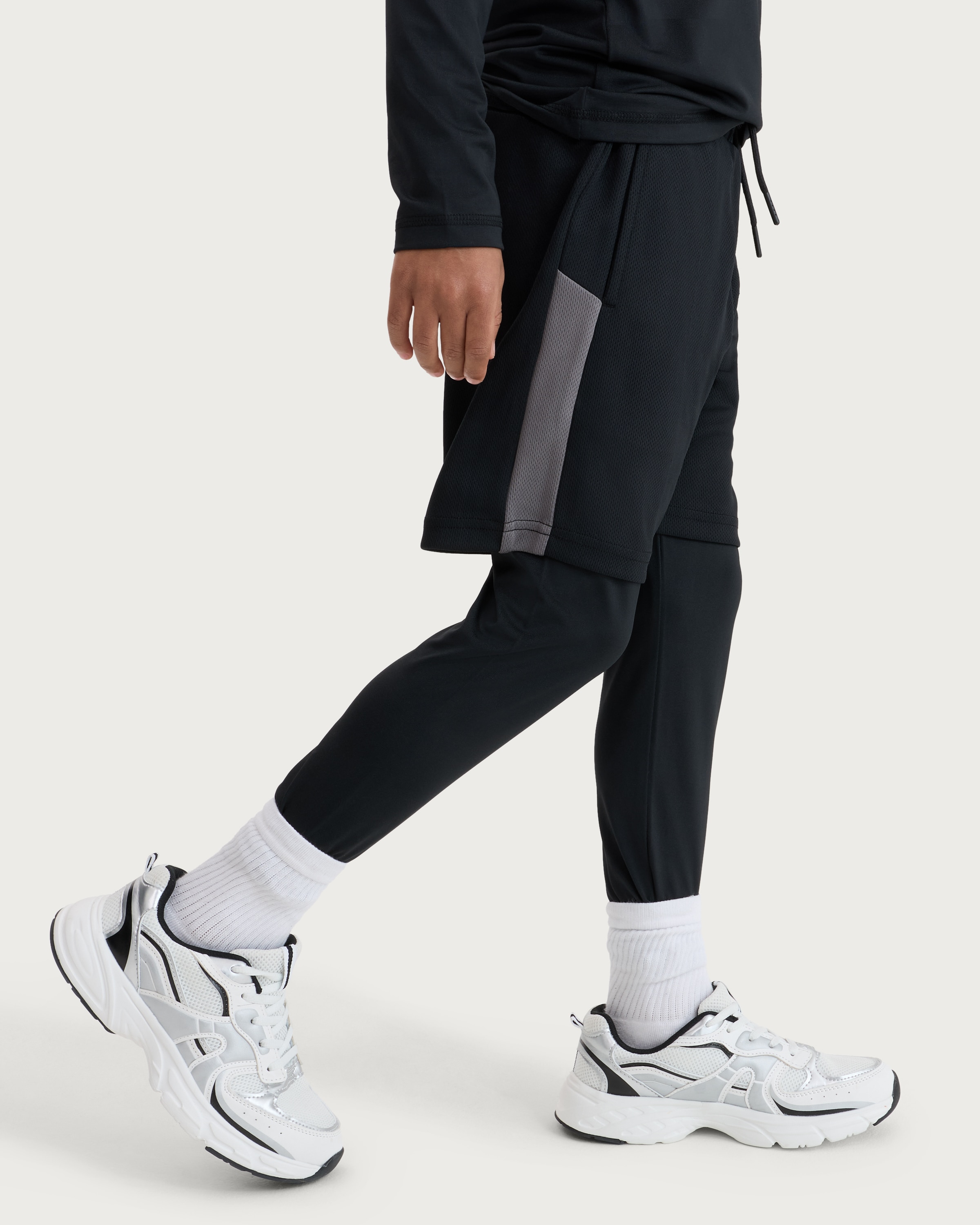 F&F Active Boys ULTRAMOVE 2 In 1 Shorts with Leggings in Black thumbnail 2