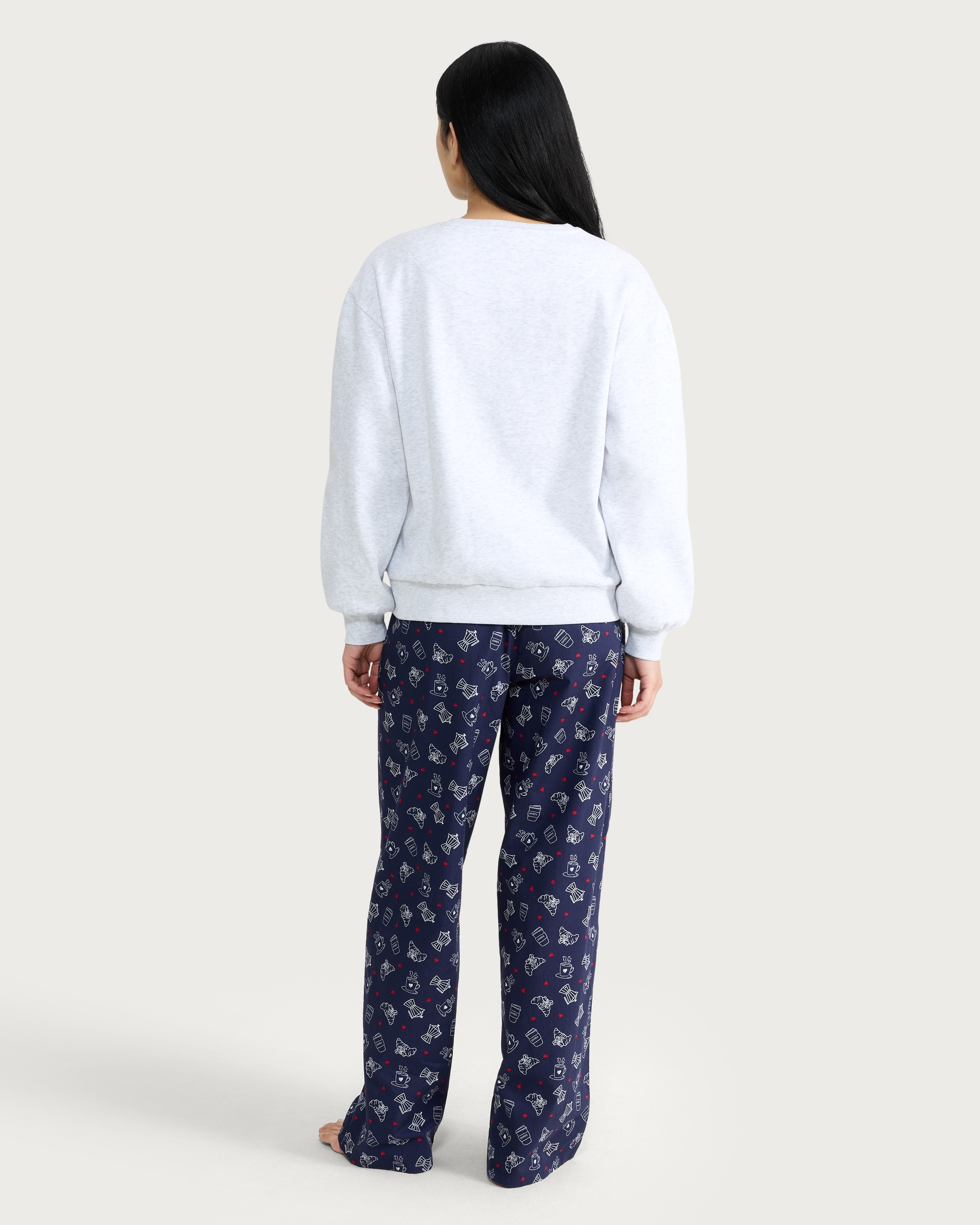 F&F Coffee Club Slogan Pyjama Set in Grey thumbnail 3