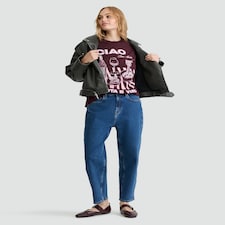 F&F Pure Cotton Ciao Pasta Print Oversized T-Shirt in Burgundy thumbnail 2