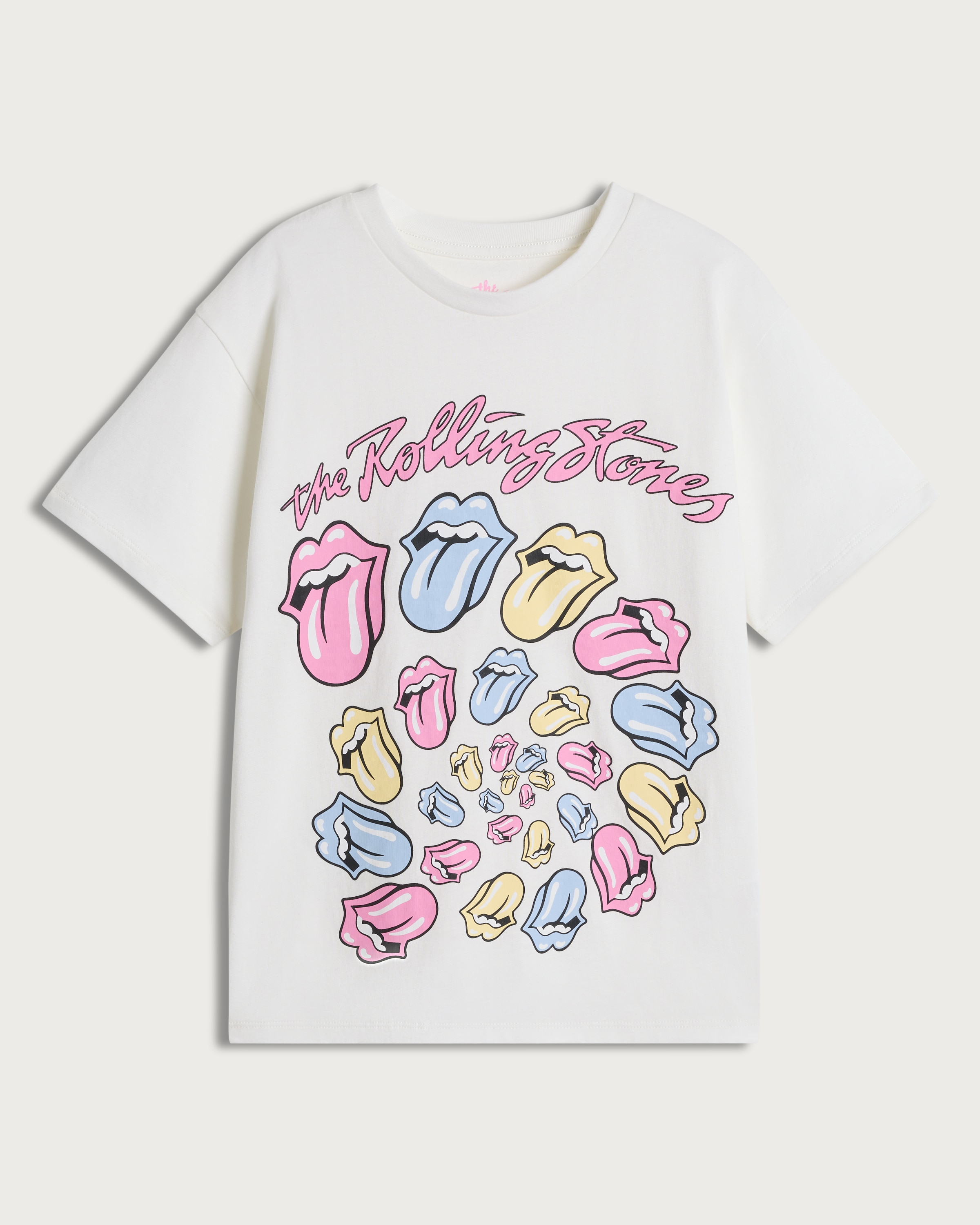 The Rolling Stones Print Pure Cotton T-Shirt in White thumbnail 4