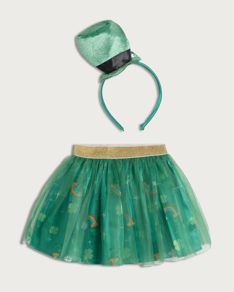 F&F Girls 2-Piece St Patrick’s Day Fancy Dress Costume with Hat  in Green