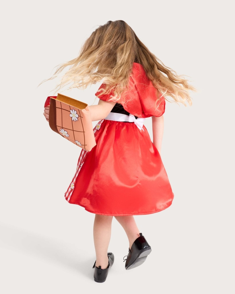 Little Red Riding Hood 2-Piece Fancy Dress Costume with Bag in Red thumbnail 2